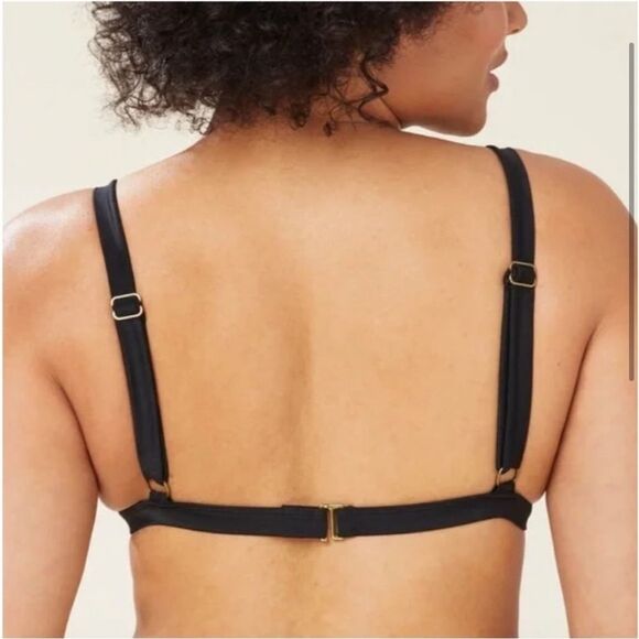 NWT Andie Swim Caicos Top Triangle Swim Bikini Black Size Small - Picture 2 of 4